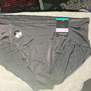 NWT Bali 2XL/9 BLACK Fits Your Curves Hi-Cut Full Coverage Panty.